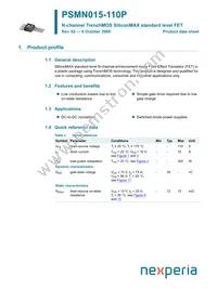PSMN015-110P Datasheet Cover