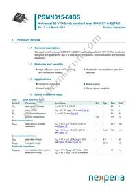 PSMN015-60BS Datasheet Cover