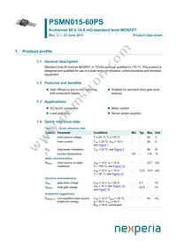 PSMN015-60PS Datasheet Cover