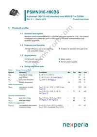 PSMN016-100BS Datasheet Cover