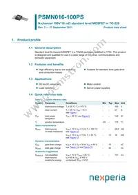 PSMN016-100PS Datasheet Cover