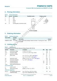 PSMN016-100PS Datasheet Page 2