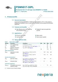 PSMN017-30PL Datasheet Cover