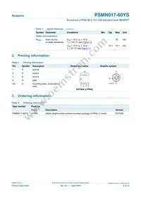 PSMN017-60YS Datasheet Page 2