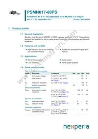PSMN017-80PS Datasheet Cover