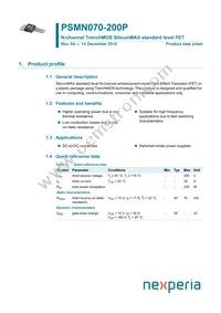 PSMN070-200P Datasheet Cover