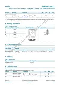 PSMN0R7-25YLDX Datasheet Page 2