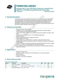PSMN1R0-40SSHJ Datasheet Cover