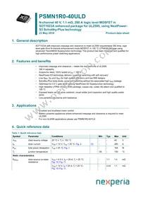 PSMN1R0-40ULDX Datasheet Cover
