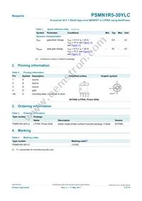 PSMN1R5-30YLC Datasheet Page 2