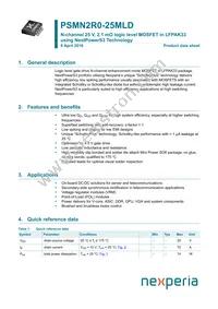 PSMN2R0-25MLDX Datasheet Cover