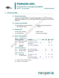 PSMN2R0-30PL Datasheet Cover