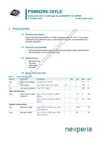 PSMN2R0-30YLE Datasheet Cover