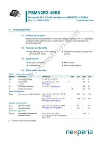 PSMN2R2-40BS Datasheet Cover