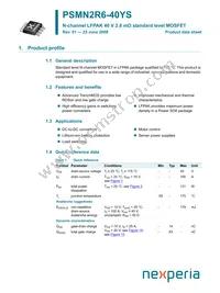 PSMN2R6-40YS Datasheet Cover