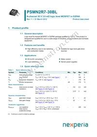PSMN2R7-30BL Datasheet Cover