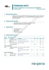 PSMN2R8-40PS Datasheet Cover