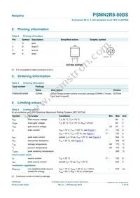 PSMN2R8-80BS Datasheet Page 2
