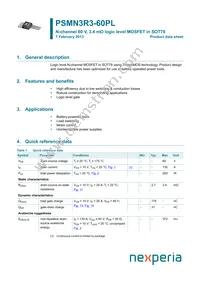 PSMN3R3-60PLQ Datasheet Cover