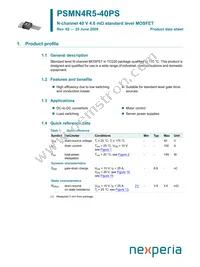 PSMN4R5-40PS Datasheet Cover