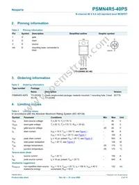 PSMN4R5-40PS Datasheet Page 2