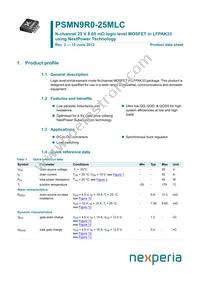 PSMN9R0-25MLC Datasheet Cover