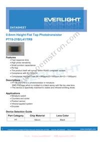 PT19-21B/L41/TR8 Datasheet Cover