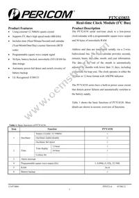 PT7C433833WE Datasheet Cover