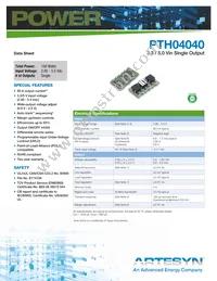 PTH04040WAS Datasheet Cover