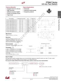 PTS 647 SK38 SMTR2 LFS Datasheet Cover