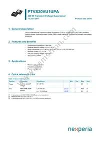 PTVS20VU1UPAZ Datasheet Cover