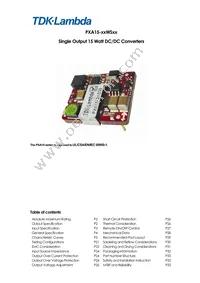 PXA15-48WS3P3/NT Datasheet Cover