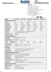 QPSF-125-24 Datasheet Cover