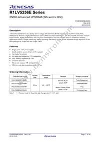 R1LV5256ESP-5SI#S0 Datasheet Cover