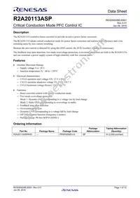 R2A20113ASP#W5 Datasheet Cover