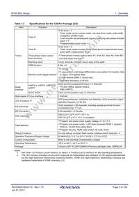 R5F3650NCNFB#V0 Datasheet Page 3