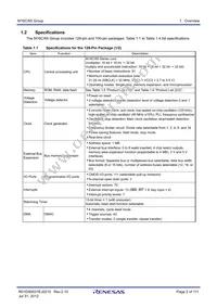 R5F3650RDFB#V2 Datasheet Page 2