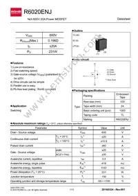 R6020ENJTL Datasheet Cover