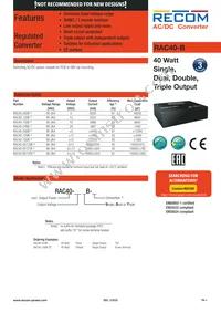 RAC40-0515TB-ST Datasheet Cover