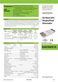 RACD20-350D-US Datasheet Cover