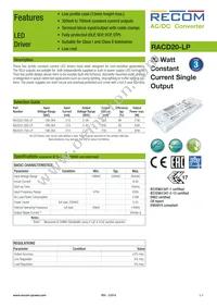 RACD20-700-LP Datasheet Cover