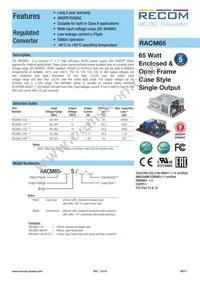 RACM65-05S-ST Datasheet Cover