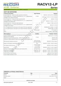 RACV12-24-LP Datasheet Page 3