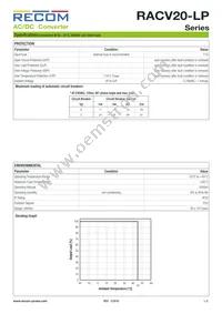 RACV20-12-LP Datasheet Page 2