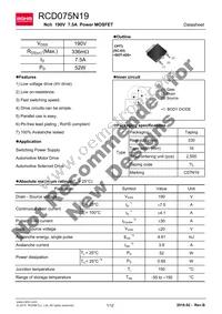 RCD075N19TL Datasheet Cover