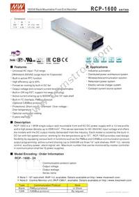 RCP-1600-24 Datasheet Cover