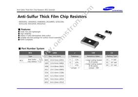 RCS1608F2324CS Datasheet Cover