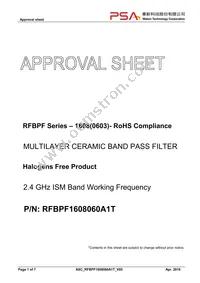RFBPF1608060A1T Datasheet Cover