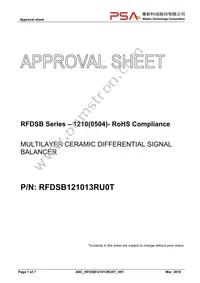 RFDSB121013RU0T Datasheet Cover