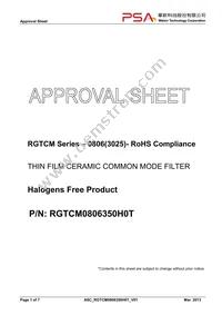 RGTCM0806350H0T Datasheet Cover